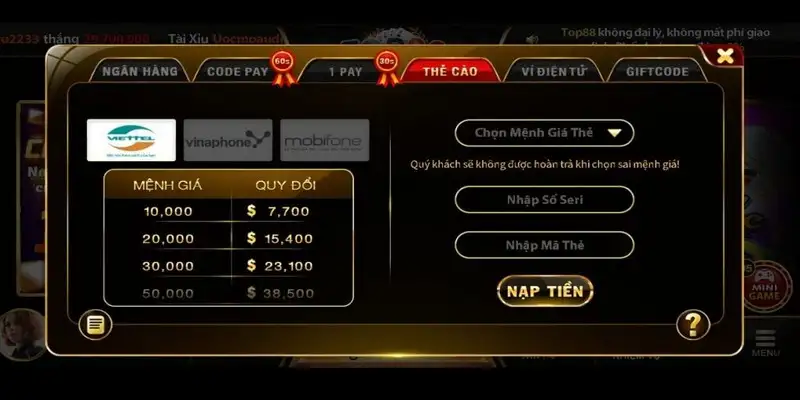 Hướng dẫn rút tiền Top88 chi tiết dành cho thành viên mới 15 Hướng dẫn rút tiền Top88 chi tiết dành cho thành viên mới