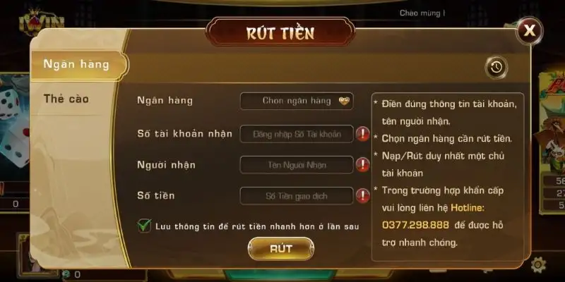 Rút tiền Iwin – Chi tiết phương thức rút tiền cho newbie 14 Rút tiền Iwin – Chi tiết phương thức rút tiền cho newbie