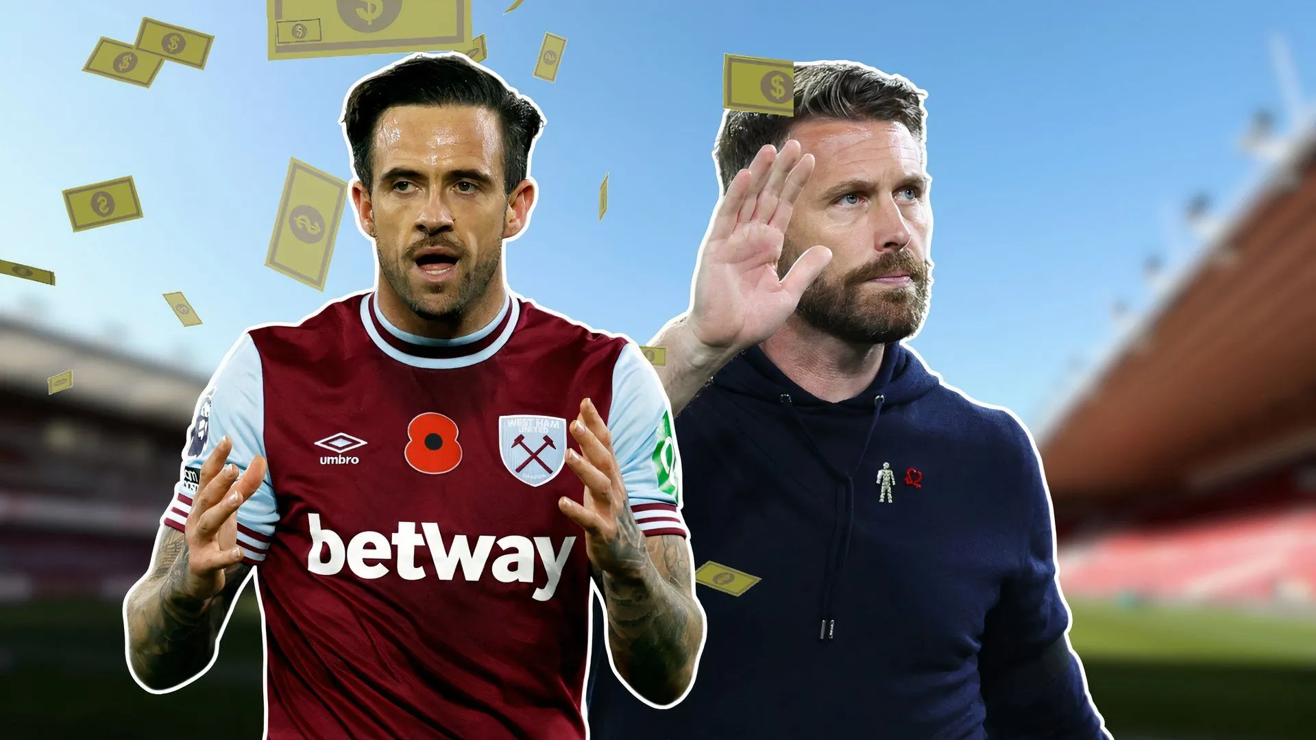 Danny Ings và huấn luyện viên Rob Edwards, người muốn chiêu mộ tiền đạo này cho Middlesbrough