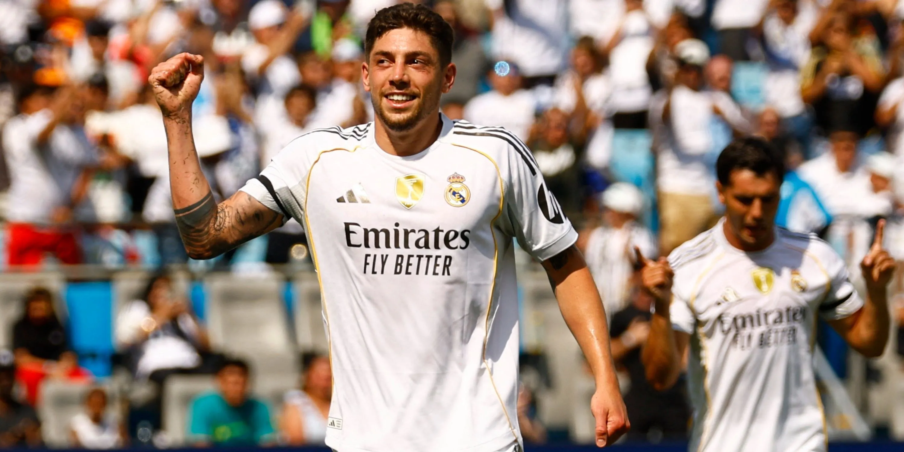 Federico Valverde ăn mừng bàn thắng tại Club World Cup, khoảnh khắc tỏa sáng rực rỡ của cầu thủ Uruguay